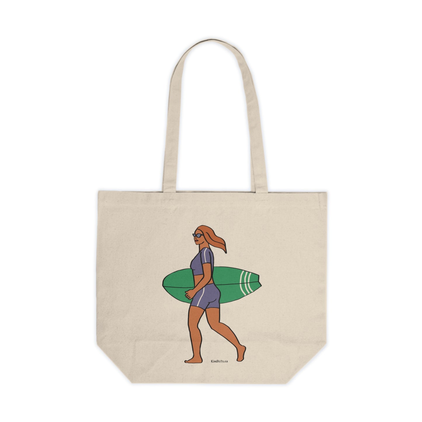 Tote Bag, Surfer with Green Board, Red Hair