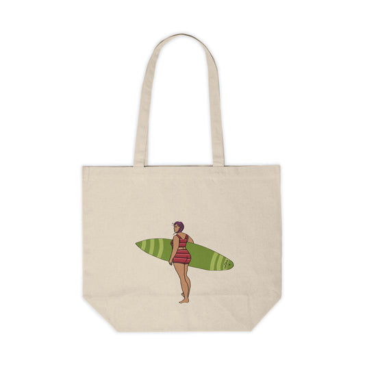 Tote Bag, Surfer in Stripes