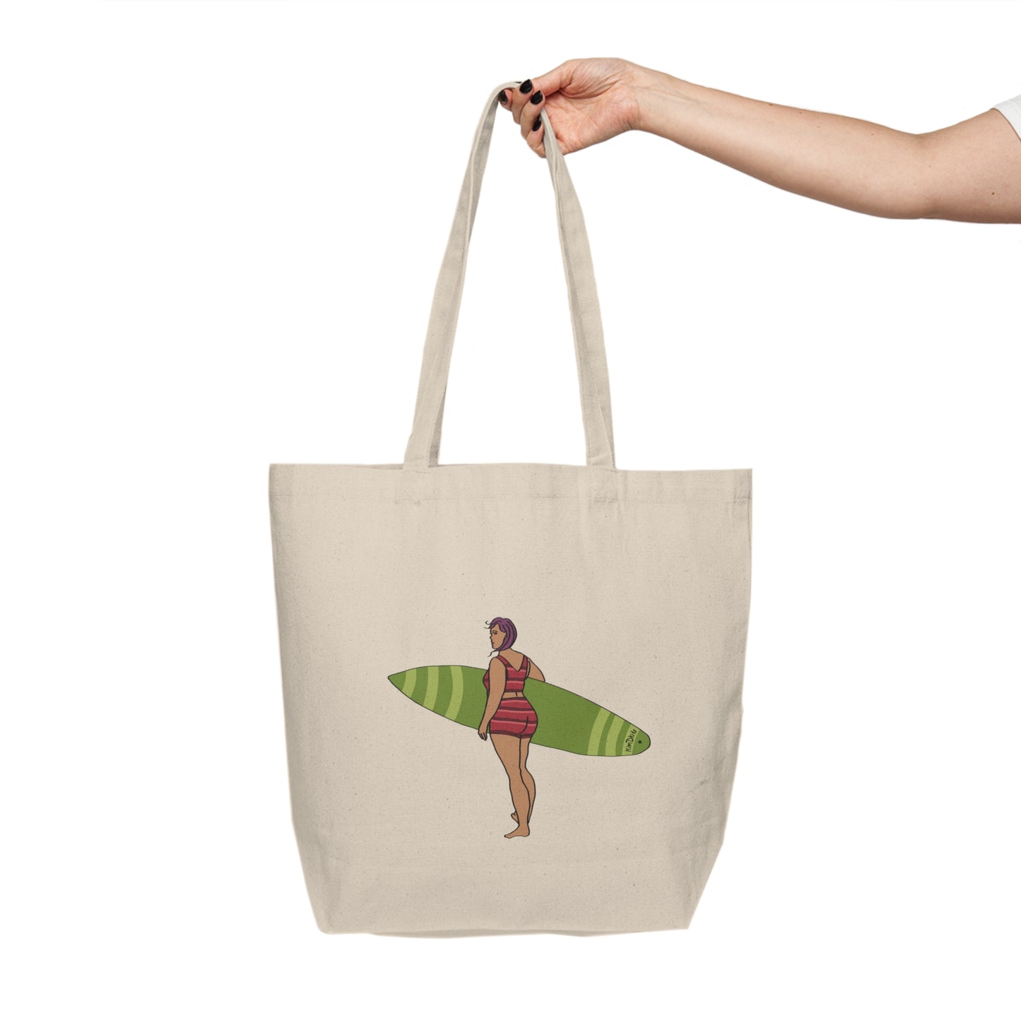 Tote Bag, Surfer in Stripes