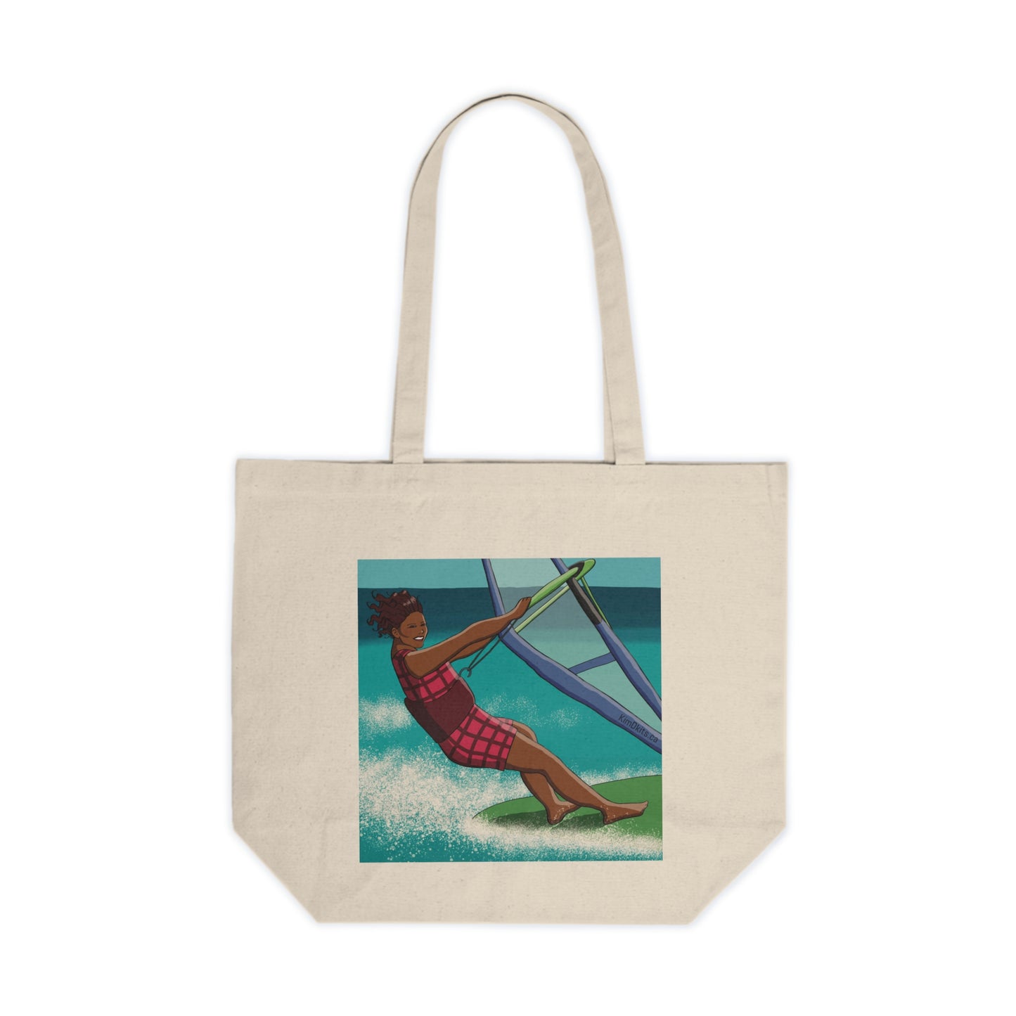 Tote Bag, Windsurfer in Plaid