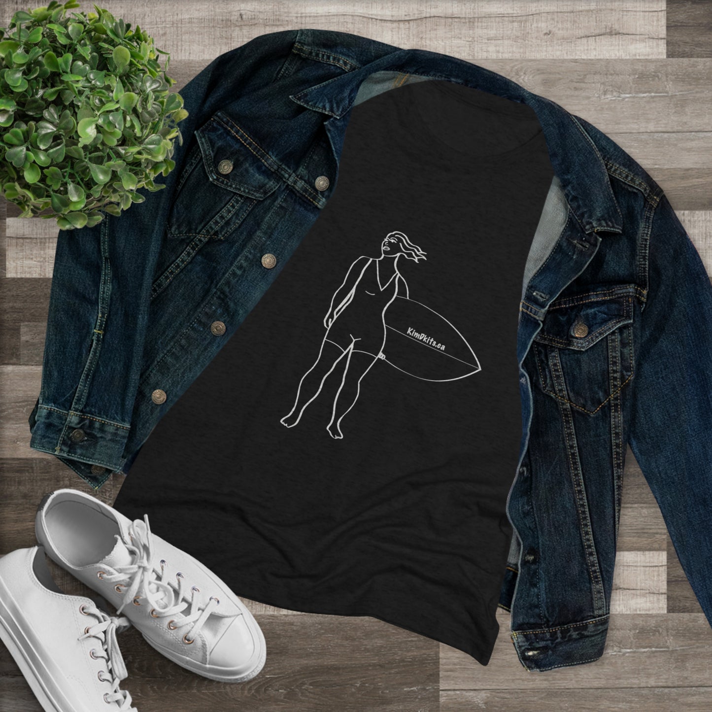 T-shirt Women's, Surfer Outline