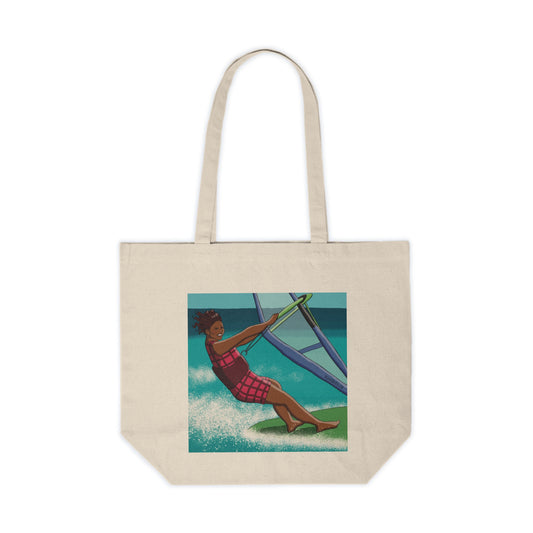 Tote Bag, Windsurfer in Plaid