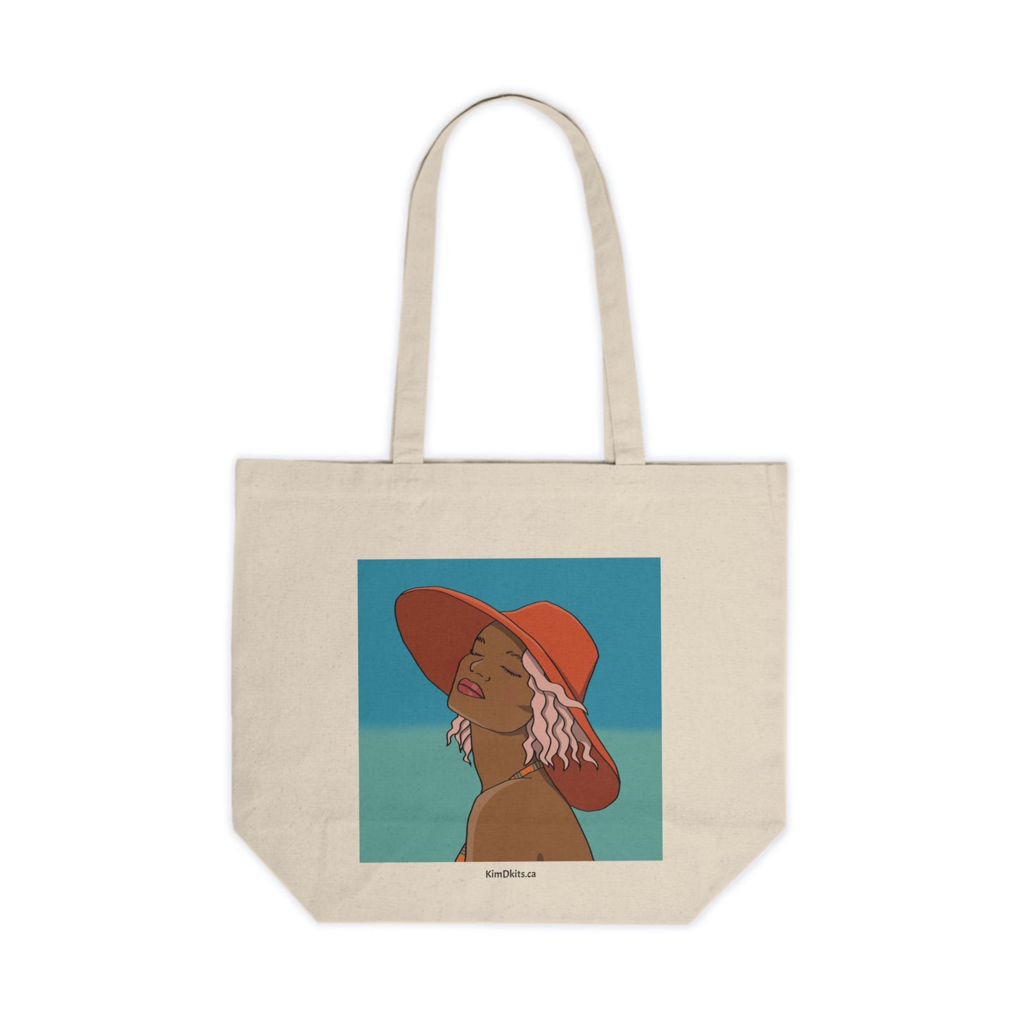 Tote Bag, Woman with Orange Sun Hat