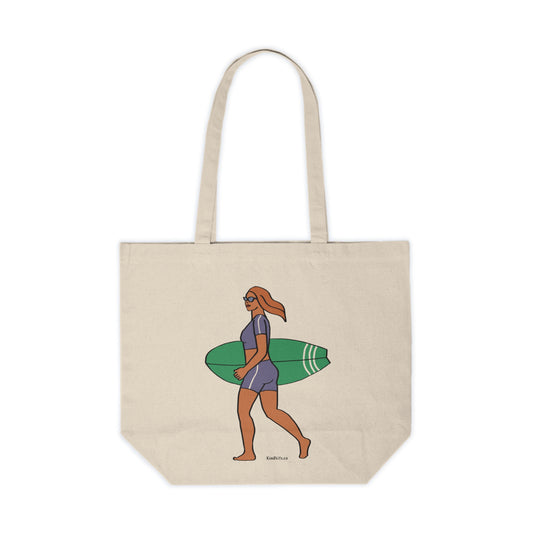 Tote Bag, Surfer with Green Board, Red Hair