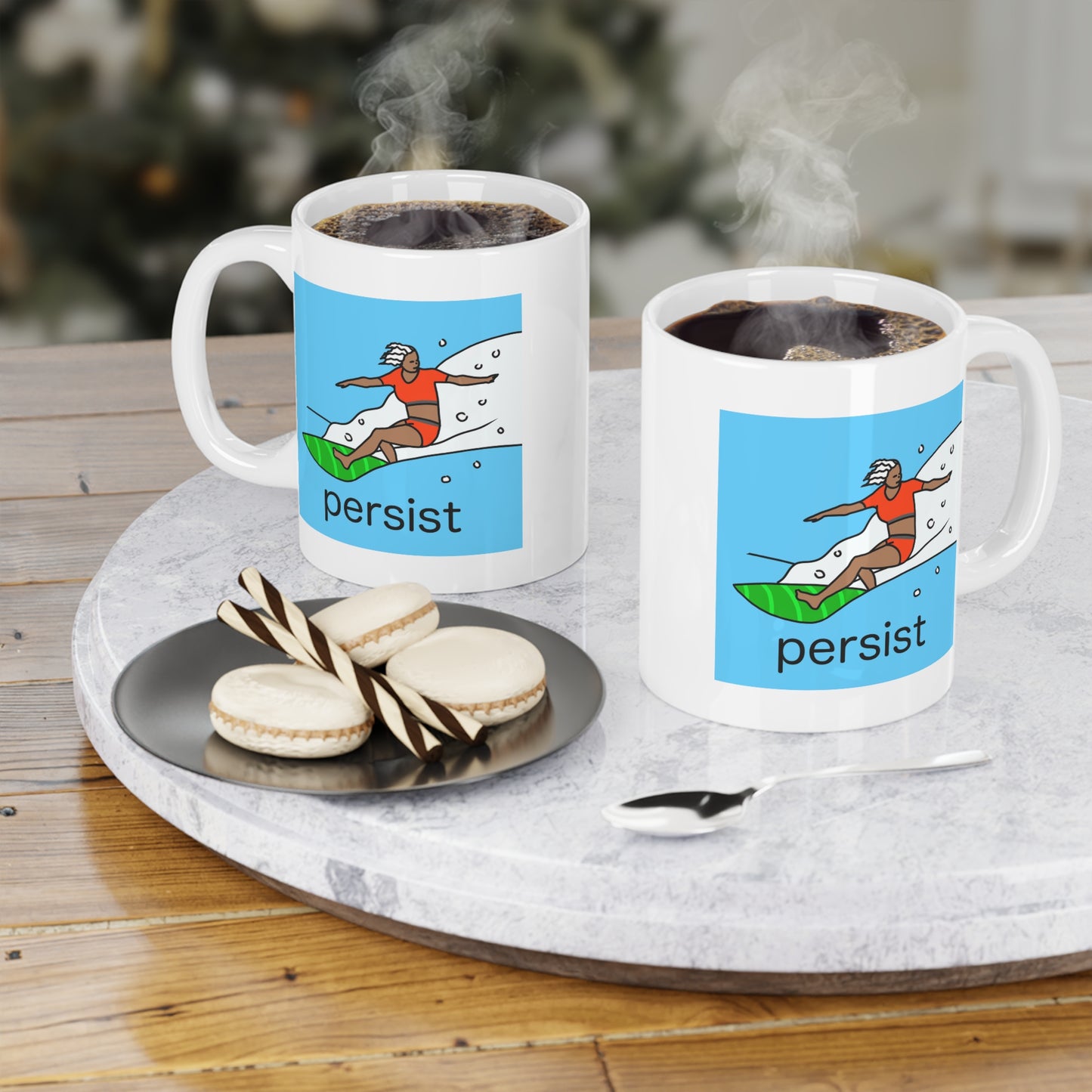 Mug (11oz), Ceramic, Surfer, Persist