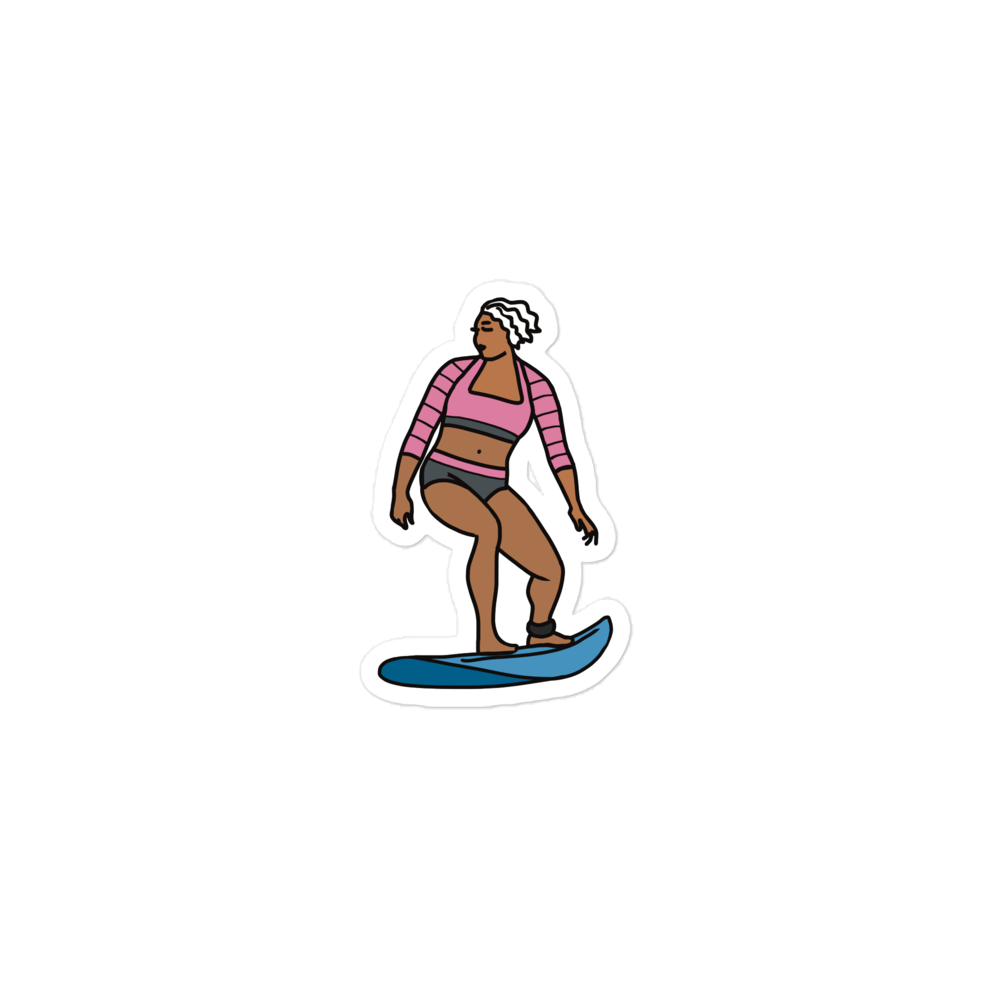 Sticker, Surfer in Pink and Grey