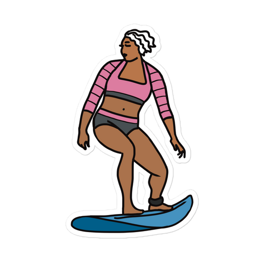 Sticker, Surfer in Pink and Grey