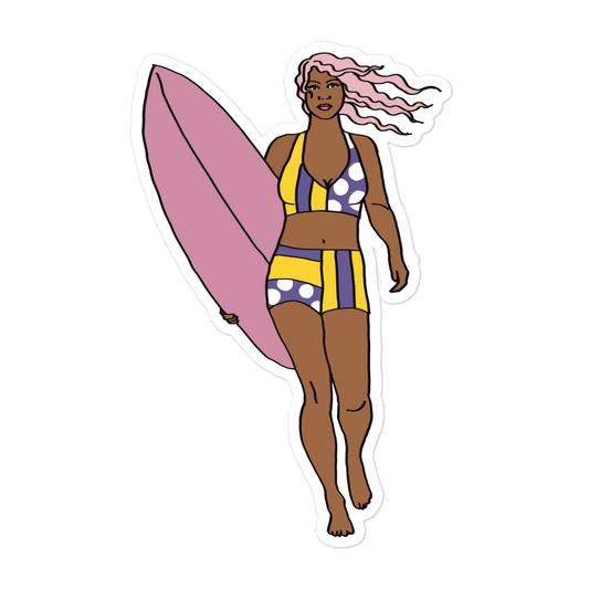 Sticker, Surfer in Colourful Suit