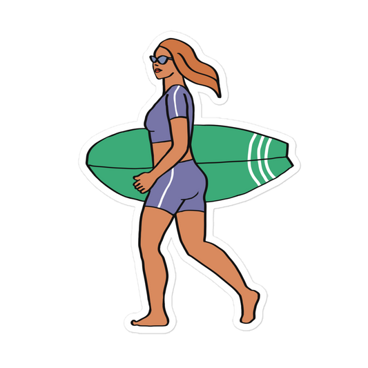 Sticker, Surfer with Green Board