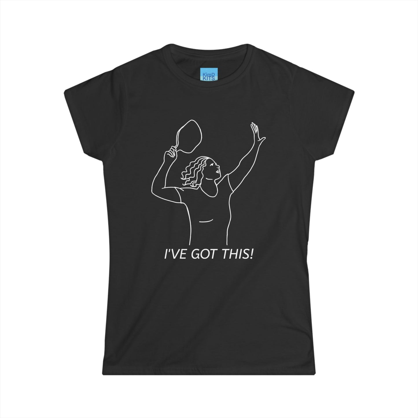 Pickleball Tee, Women's, Cotton, Black, "I've Got This!"