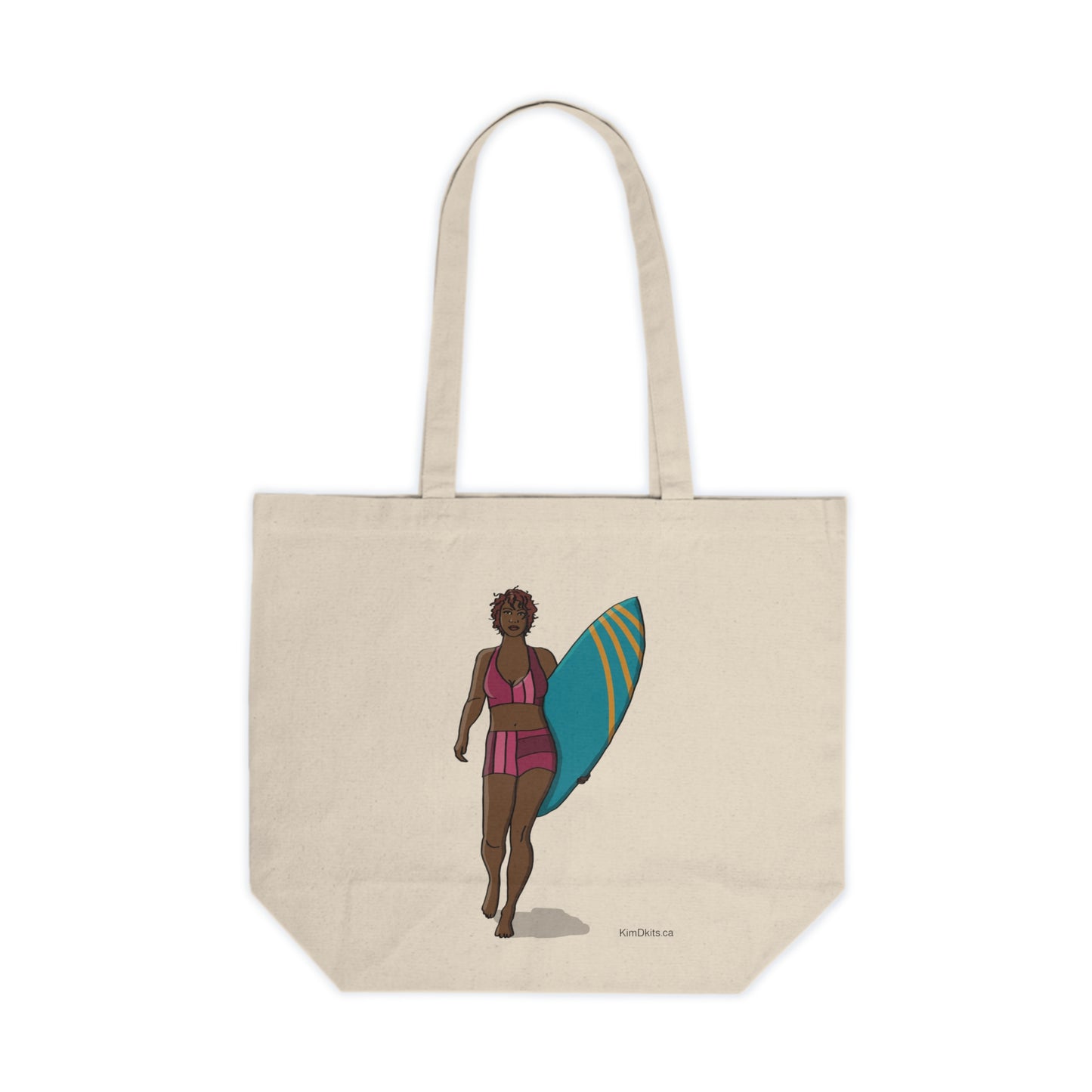 Tote Bag, Woman in Pink Geometric Suit