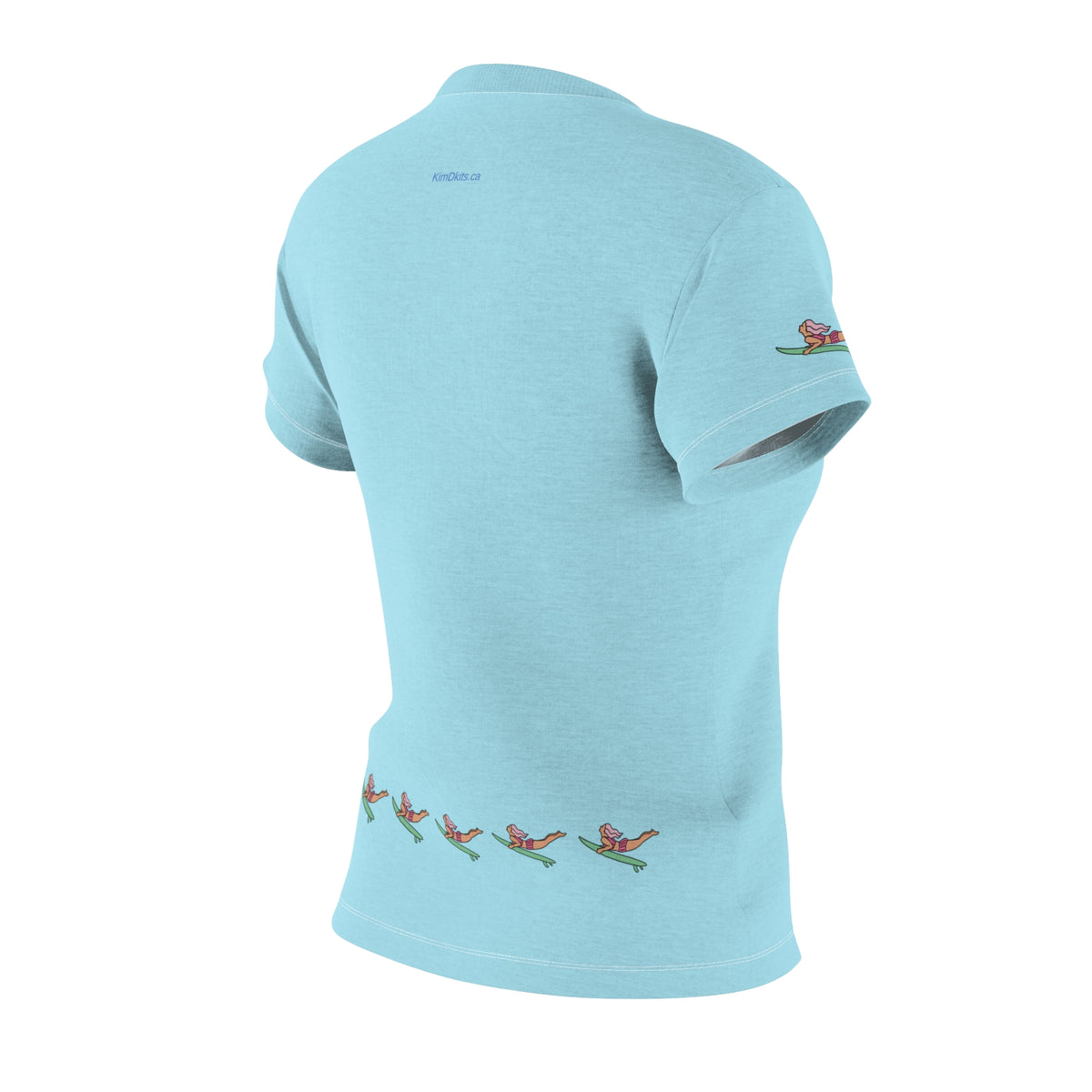 T-shirt, Women's, Light Blue with Surfers
