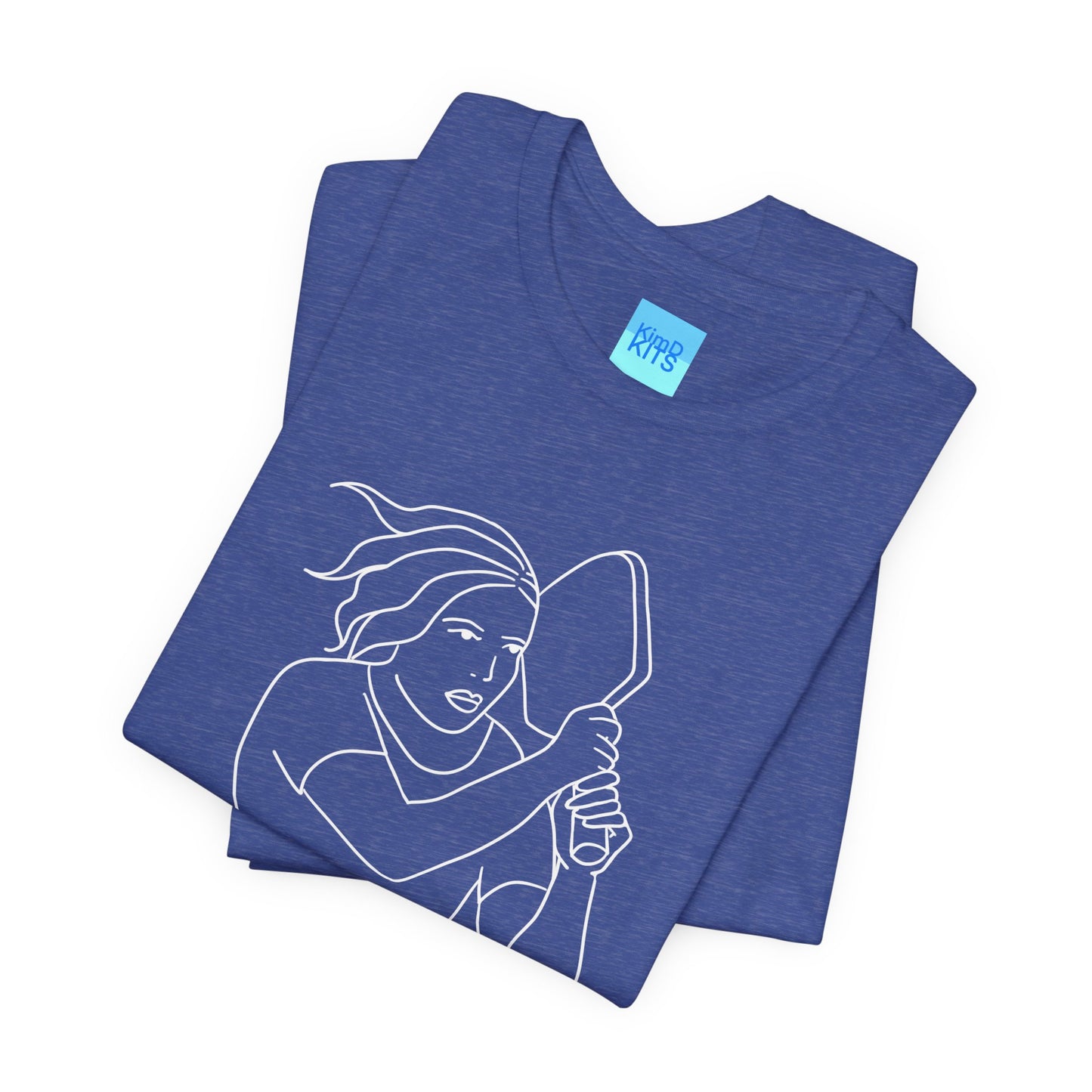 Pickleball Tee, Unisex, Polycotton Jersey, Royal Blue, with Illustration