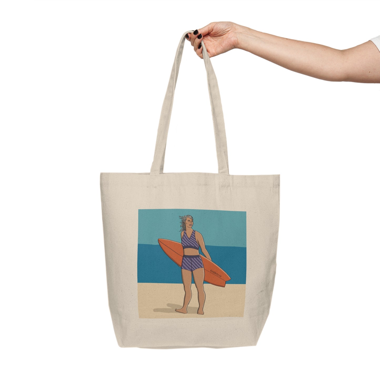 Tote Bag, Purple & White Suit, Orange Board