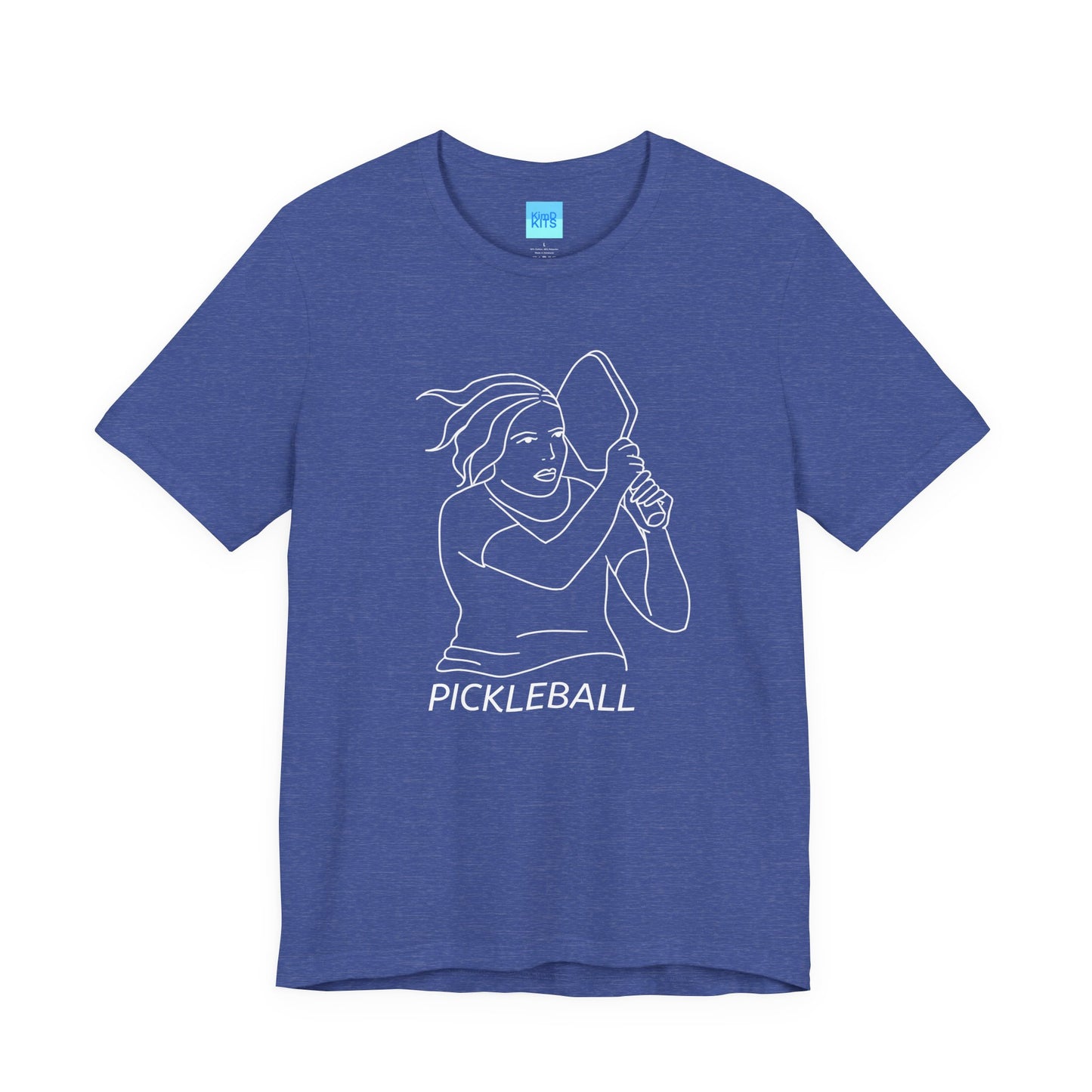 Pickleball Tee, Unisex, Polycotton Jersey, Royal Blue, with Illustration
