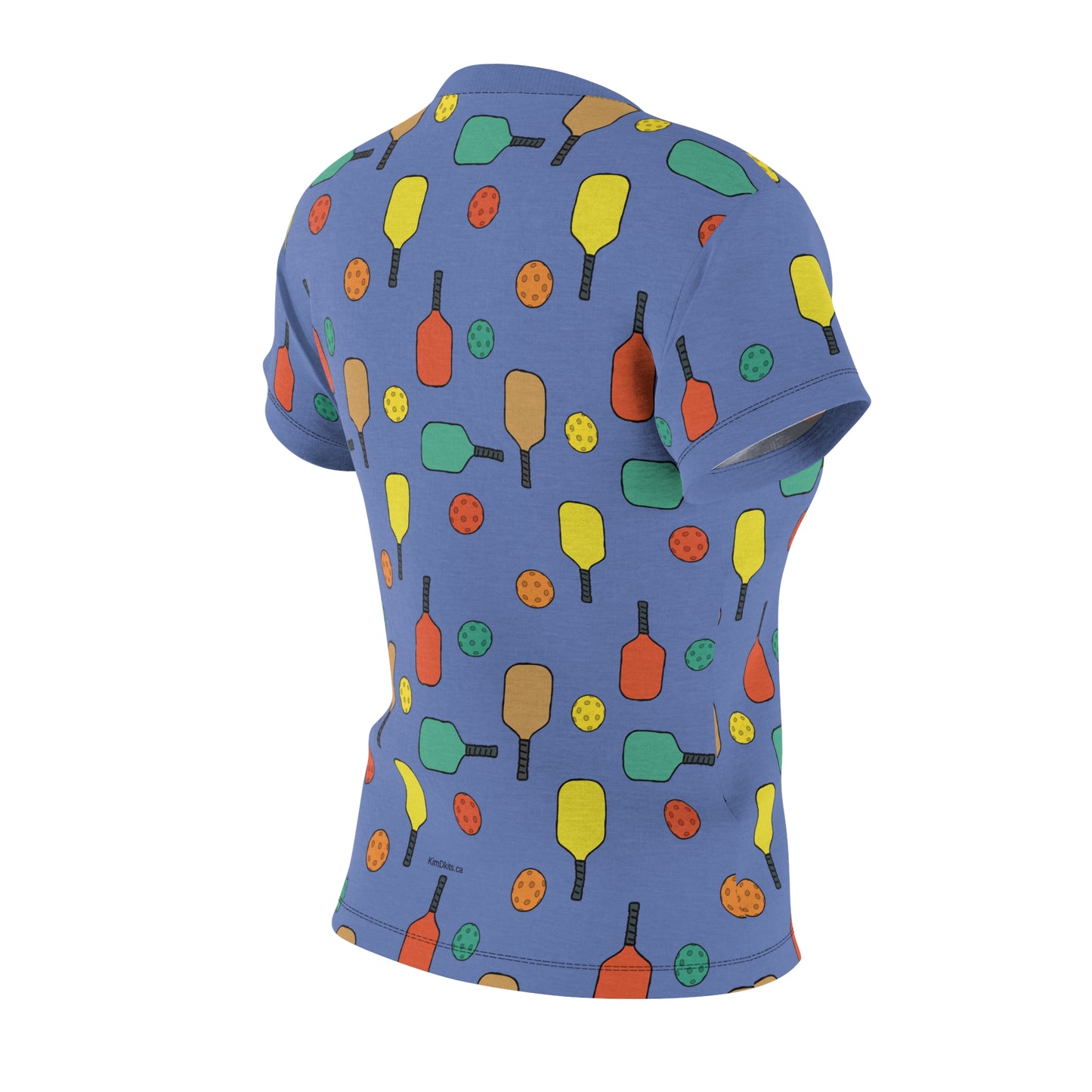 T-shirt, Women's, Pickleball Pattern, Blue Background