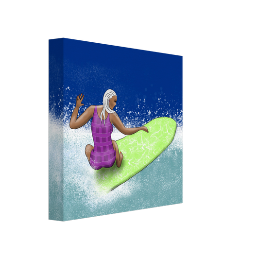 Canvas Wall Art, 8" x 8", Purple Suit, Green Board